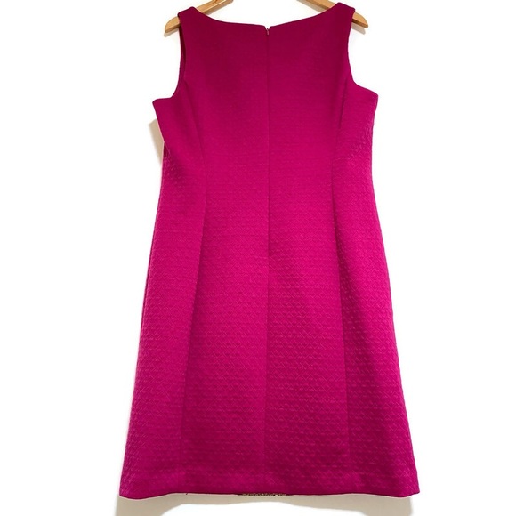 PAPPAGALLO V-NECK HOT PINK SLEEVELESS SHEATH DRESS SIZE 12 - Picture 3 of 11